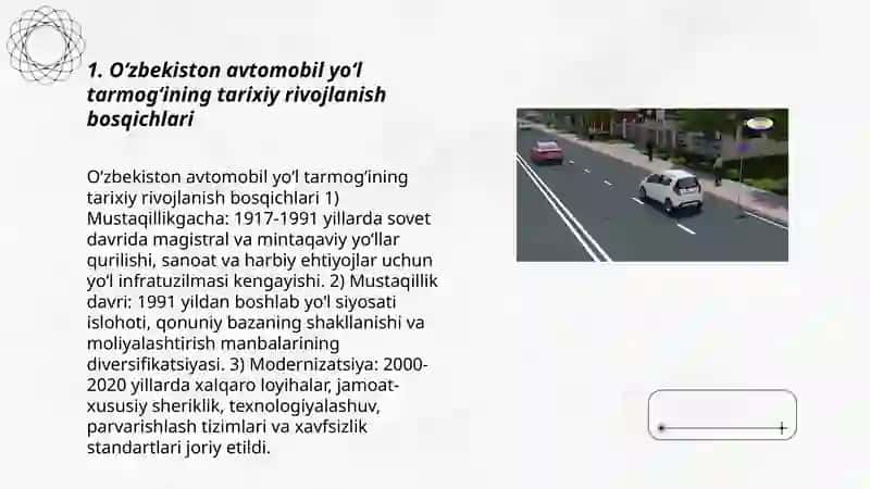 O‘zbekiston avtomobil yo‘l tarmoqlarini rivojlanish bosqichlari 3