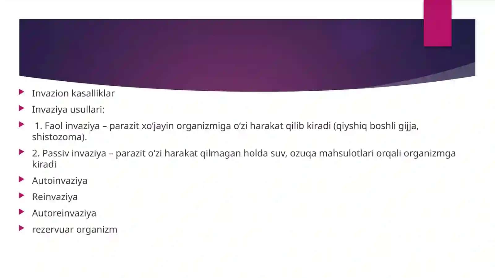 Przentatsiya-Xivchinlilar - odam parazitlari tripanasomalar, leyshmaniyalar, trixomonadalar, lyambliya mavzusi bo'yicha biologya fani. 3