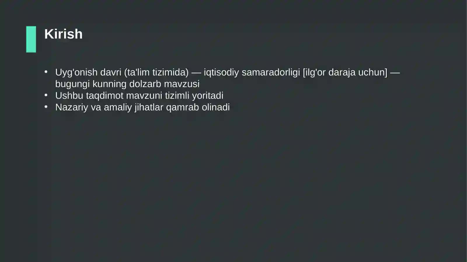 Uyg'onish davri (ta'lim tizimida) — iqtisodiy samaradorligi [ilg'or daraja uchun] 3