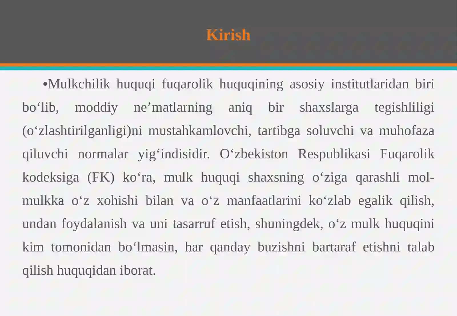 Mulkchilik asoslari 3