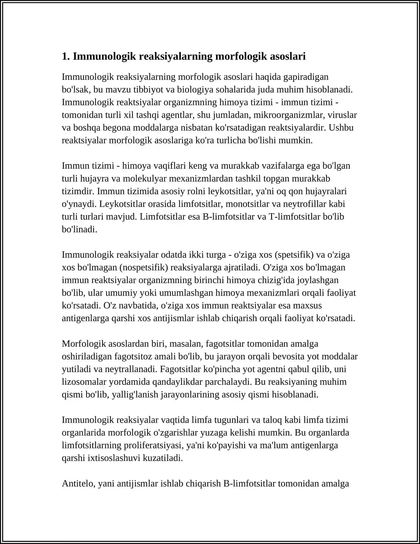IMMUNOLOGIK REAKSIYALARNING MORFOLOGIK ASOSLARI 3