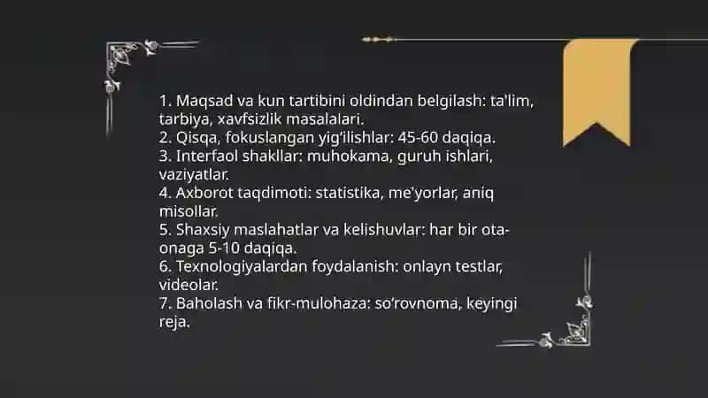 Ota-onalar bilan olib boriladigan ishlarning shakl metodlari 3