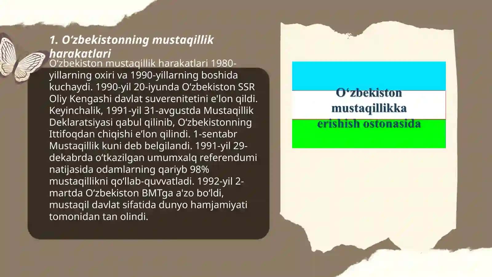 Mustaqillikka erishish arafasida Oʻzbekistondahi ijtimoiy-siyosiy jarayonlar 3