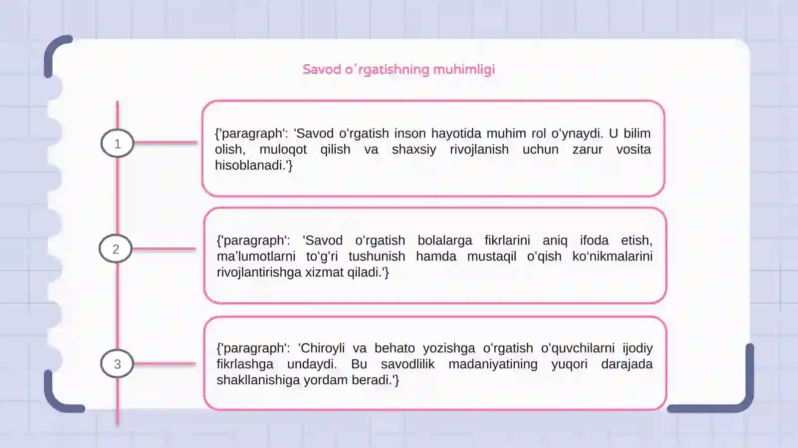 Savod oʻrgatish davrida chiroyli va behato yozishga oʻrgatish texnologiyasi 3