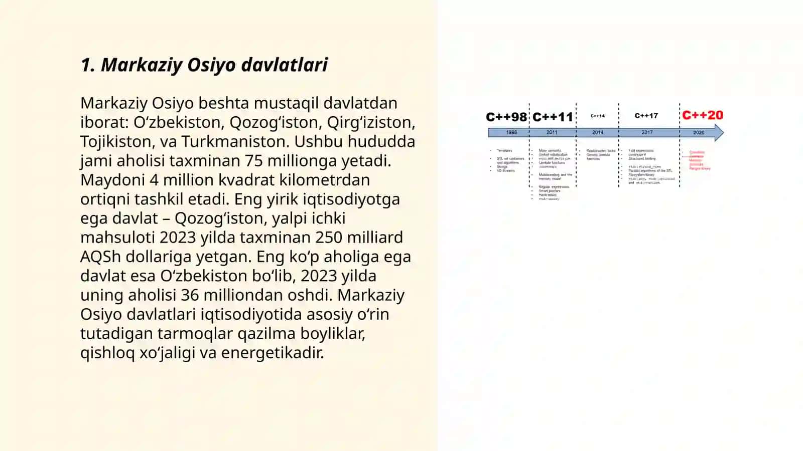 Markaziy Osiyo davlatlari boʻlinishi va Andijon.Namangan va Fargʻona iqtisodiy rayoni haqida glossary tuzish 3