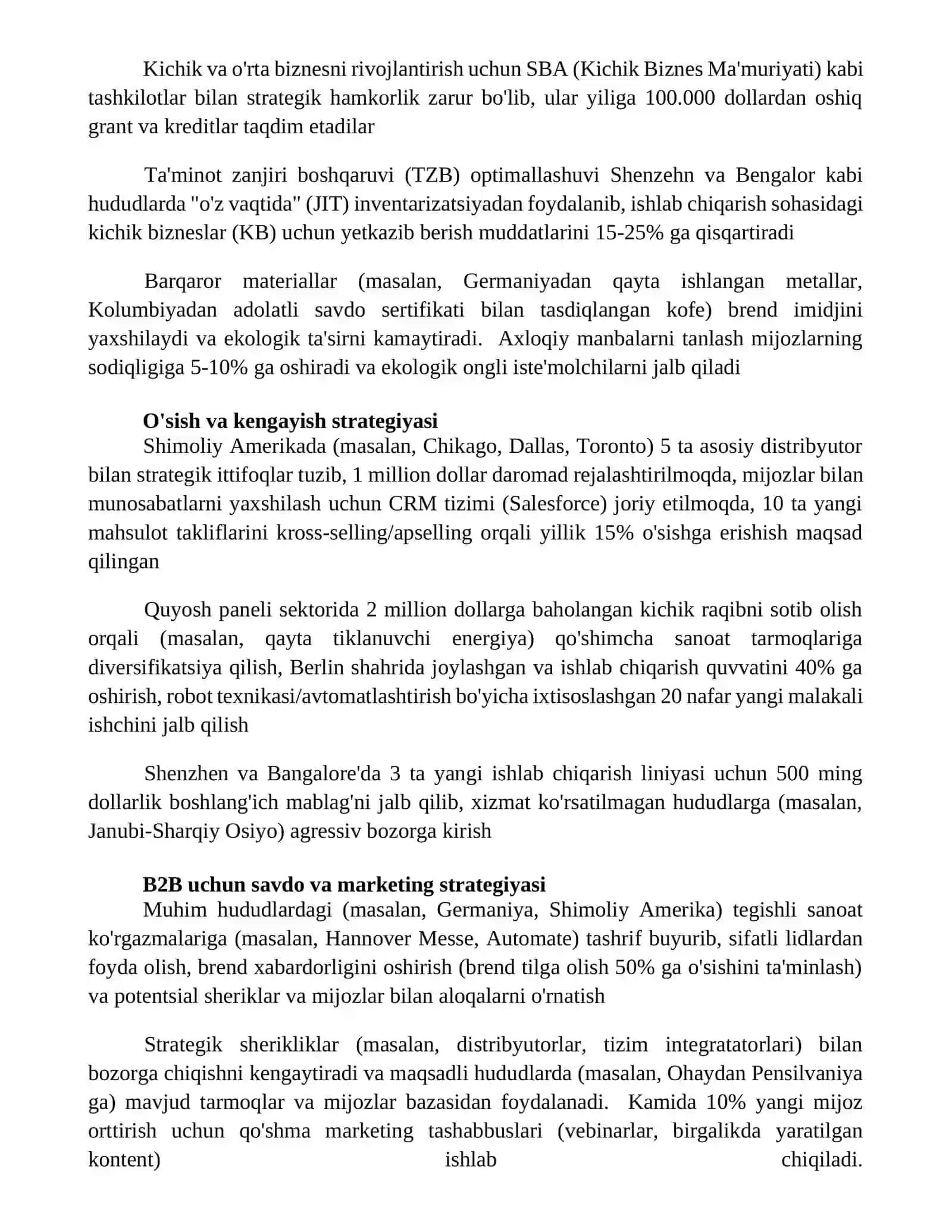 Sanoat tarmoqlarida kichik biznesni rivojlantirish yo'nalishlari 3