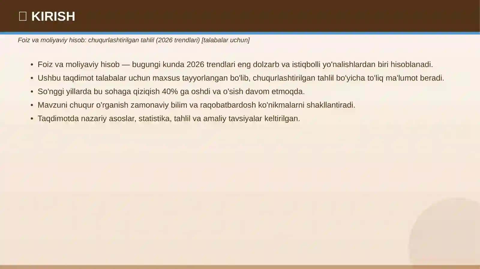 Foiz va moliyaviy hisob: chuqurlashtirilgan tahlil (2026 trendlari) 3