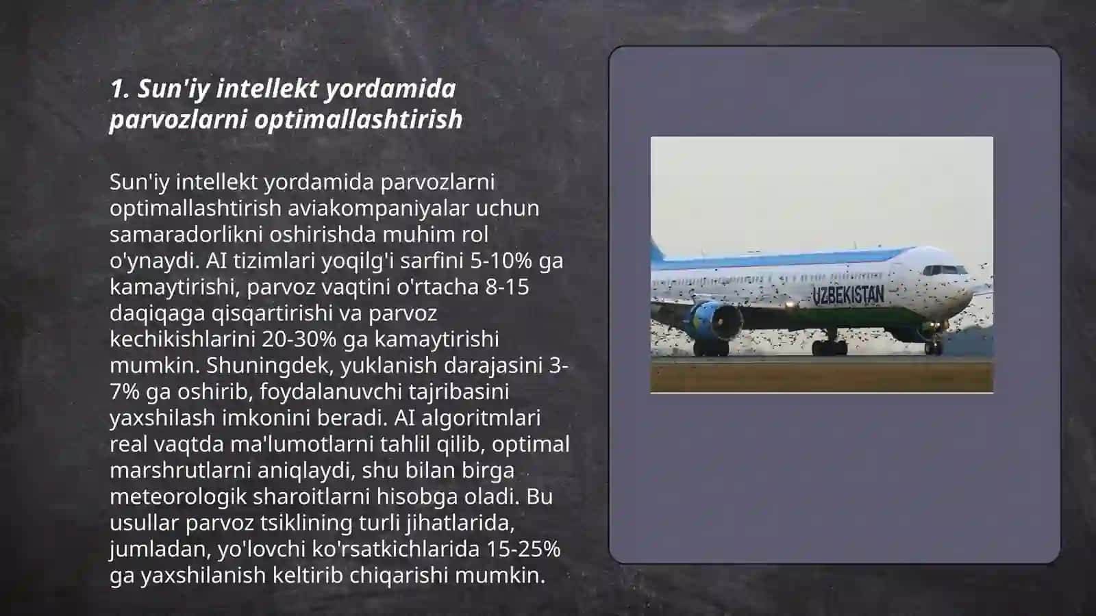 Oʻzbekiston Airways kompaniyasida yangi texnologiya yaratish va uni amaliyotda qoʻllash 3
