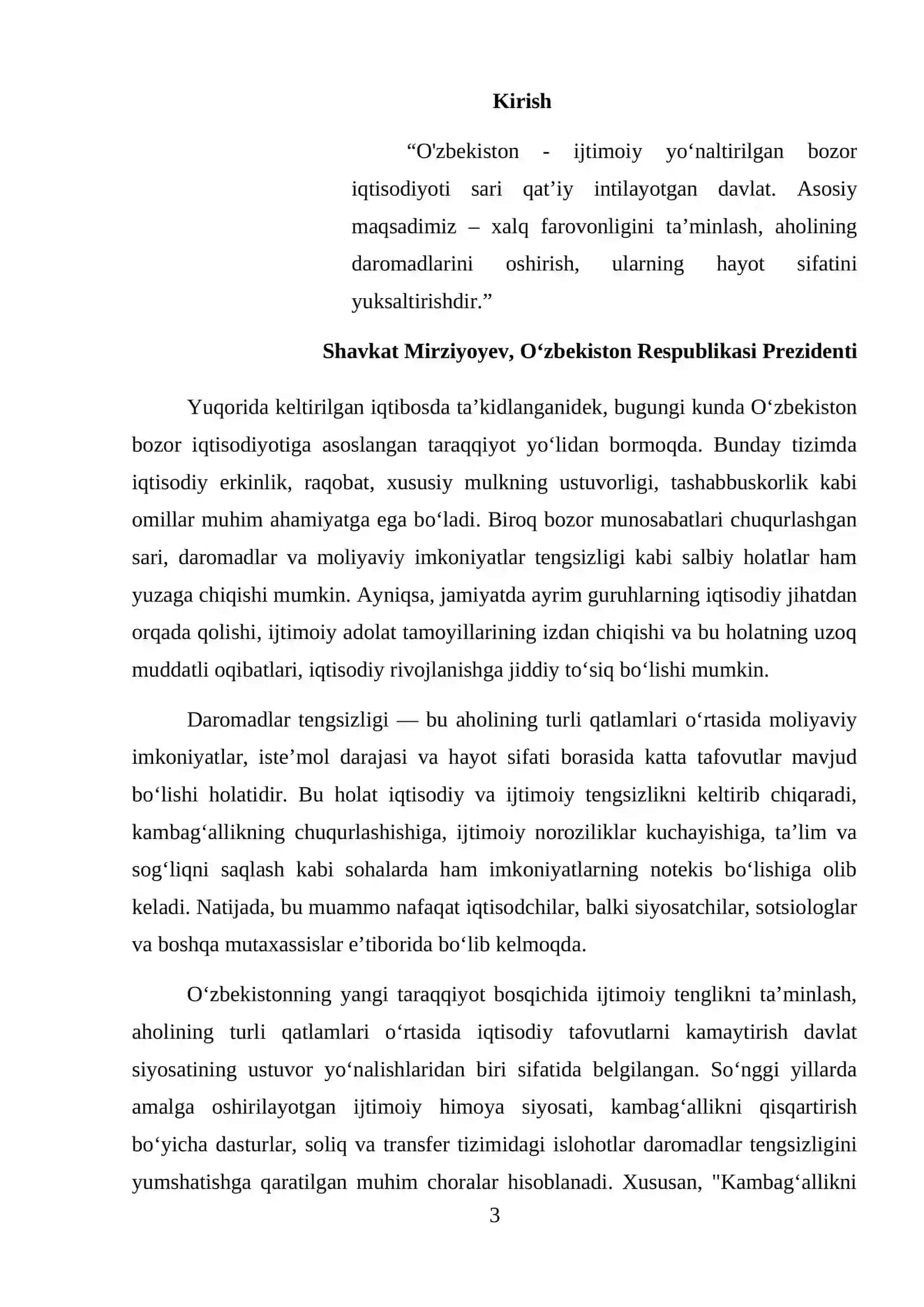 Bozor iqtisodiyoti sharoitida daromadlar tengsizligi 3