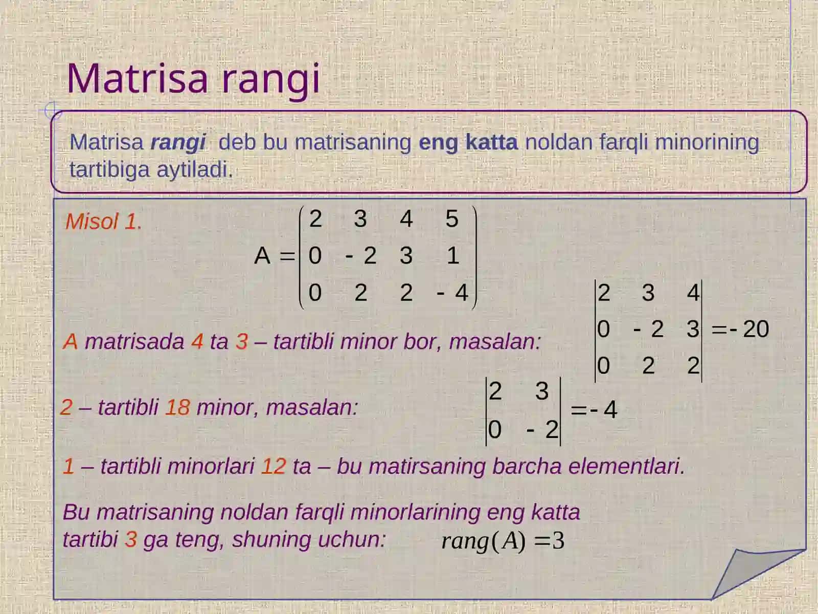 Matrisa rangi 3
