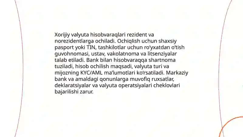 Hisob-kitob va Chet el Valyutasi Schetlaridagi Pul Mablag'lari Bo'yicha Muomalalar Hisobi 3