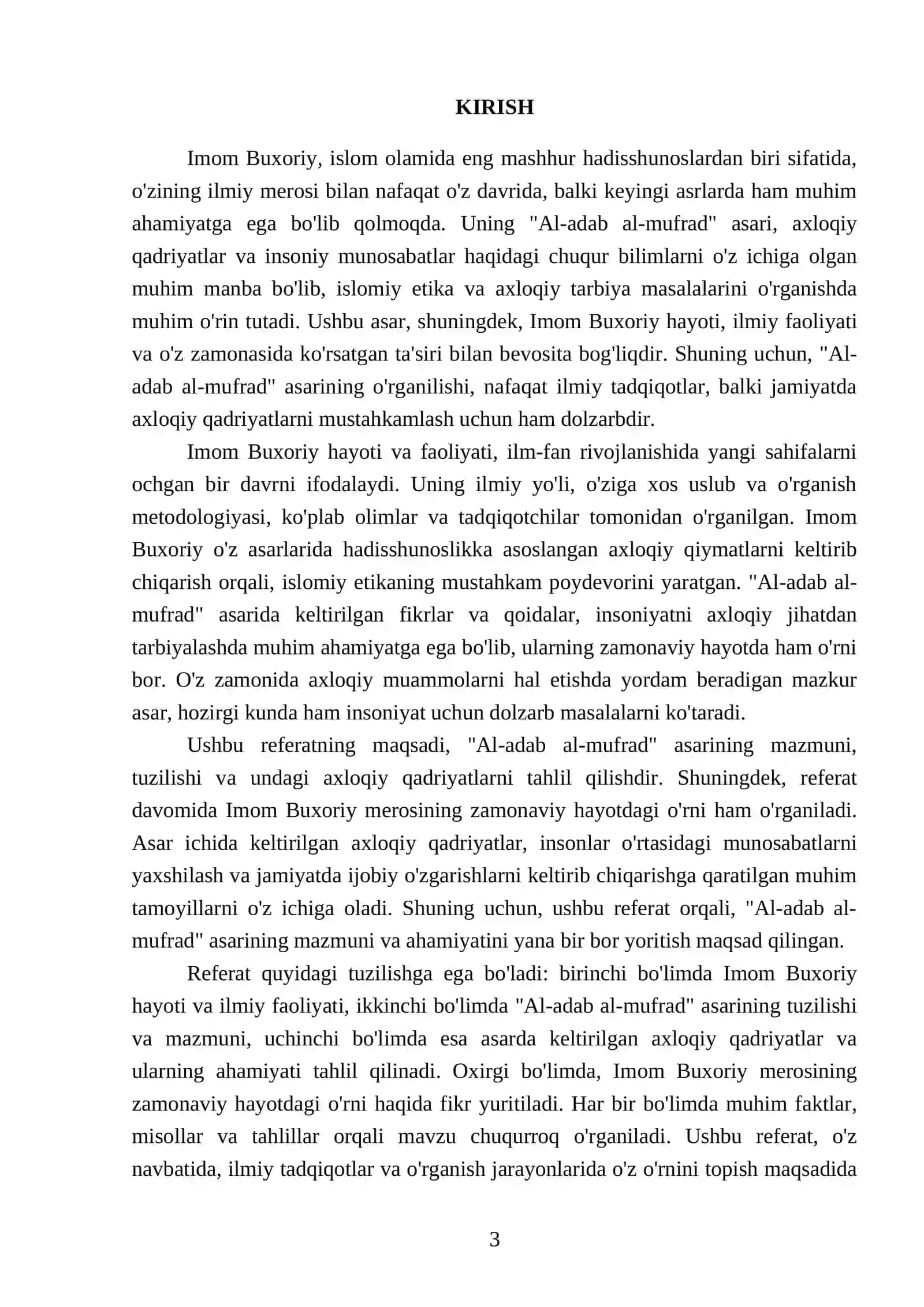 Imom Buxoriyning "Al-adab al-mufrad" 3