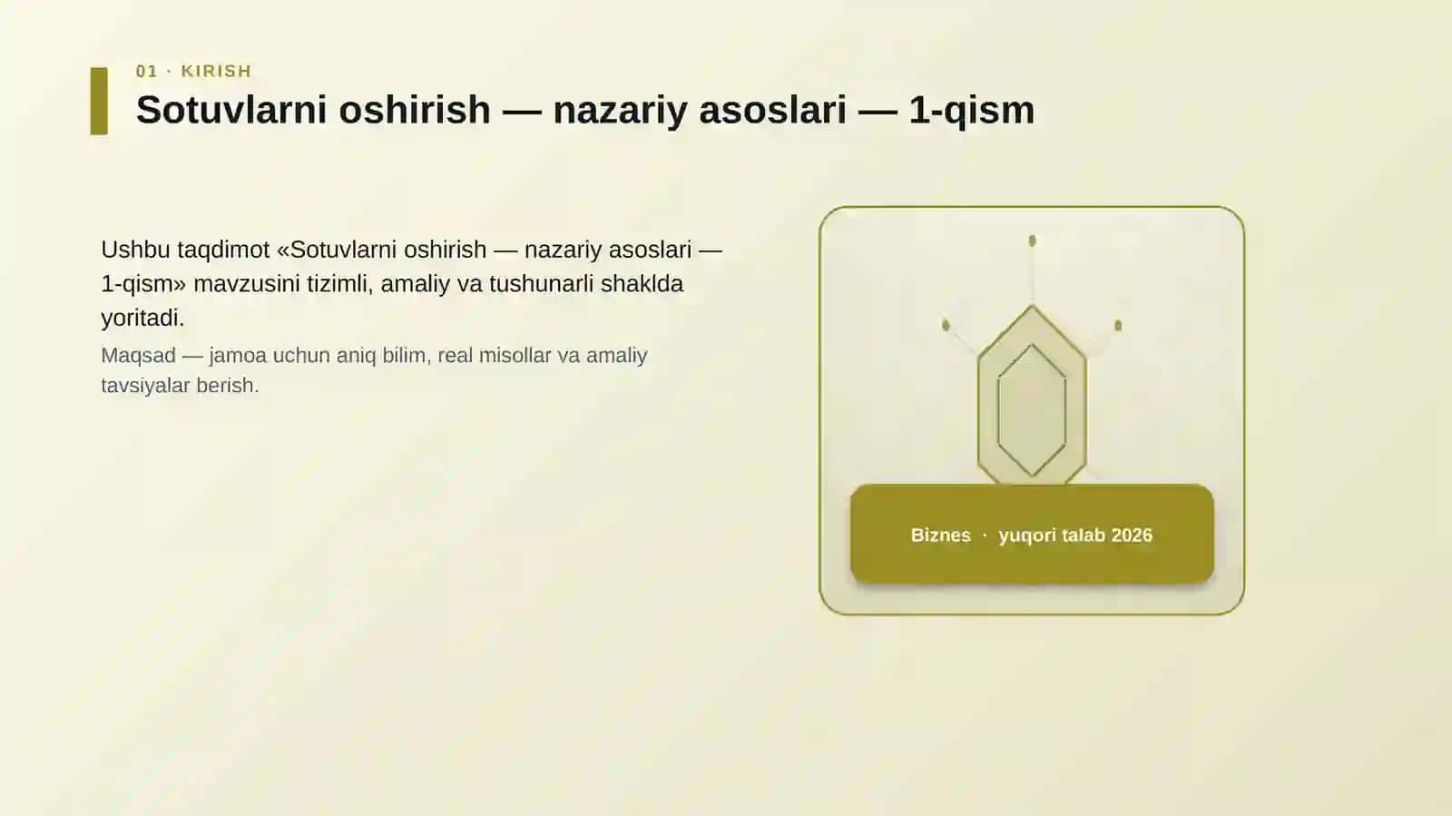 Sotuvlarni oshirish — nazariy asoslari — 1-qism 3