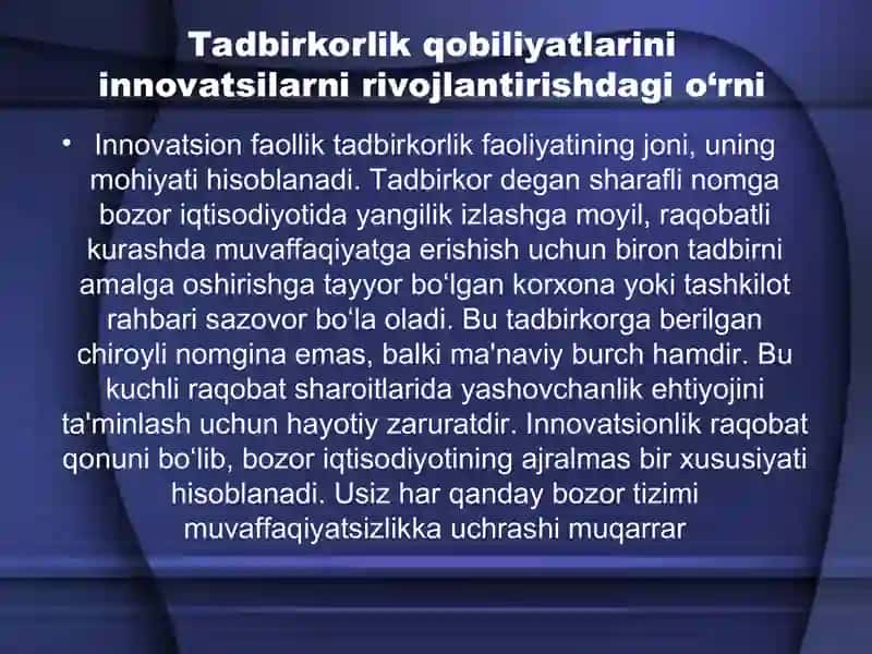 Tashkilotlarda innovatsion rivojlanishning iqtisodiy kategoriyalari 3