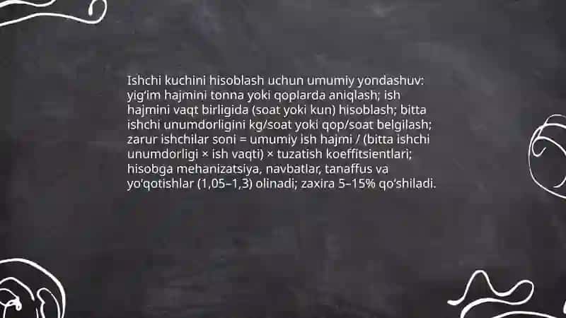 Ishchi kuchini hisoblash metodikasi 3