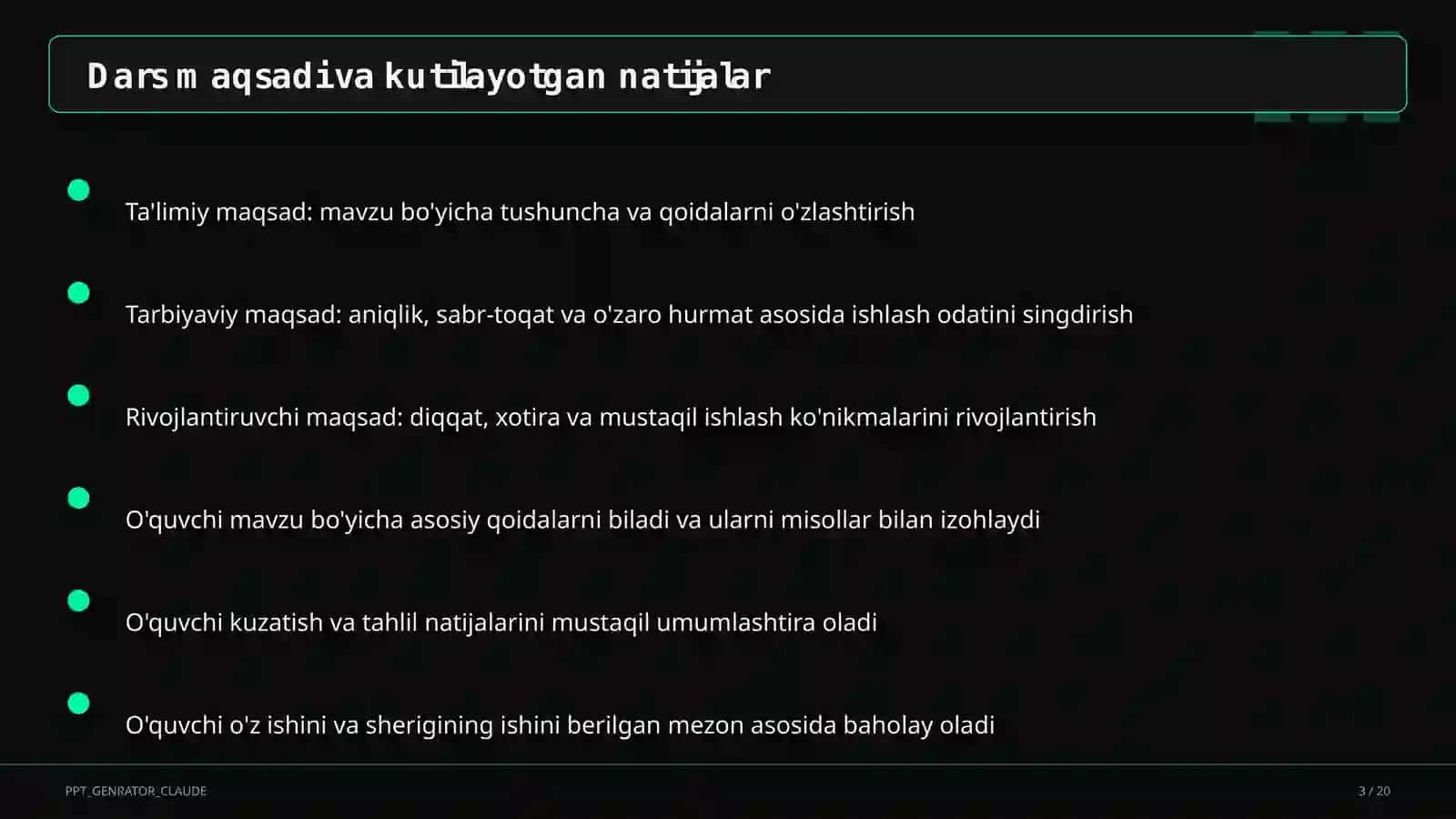 Yangi Milliy o'quv dasturi: asosiy o'zgarishlar 3