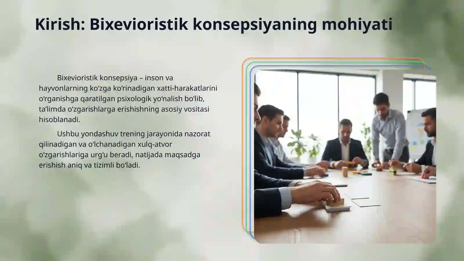 bixevioristik konsepsiya trening metodologiyasi sifatida 3