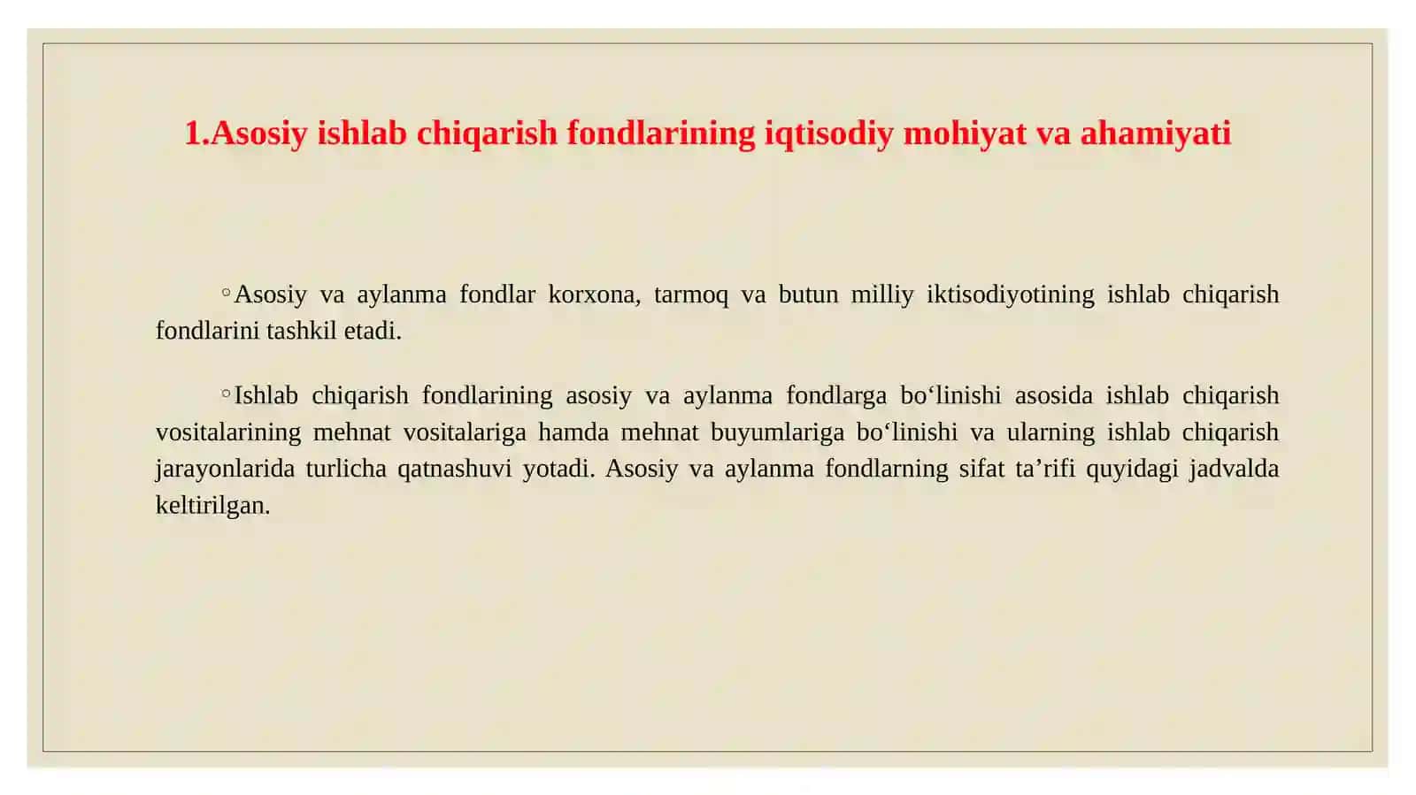 Asosiy ishlab chiqarish fondlari va ishlab chiqarish quvvatlari 3