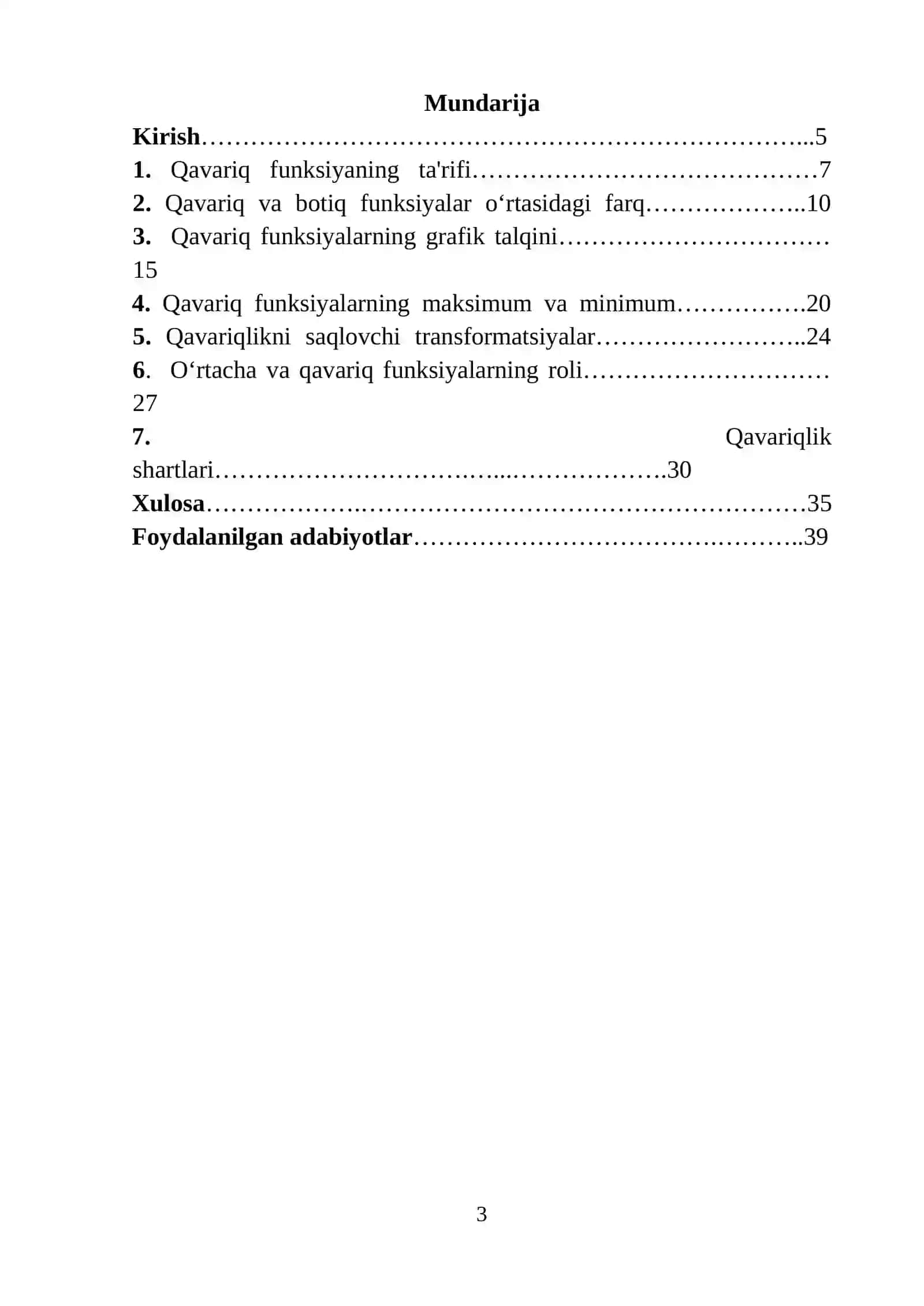 Qavariq funksiyalar sinfi 3