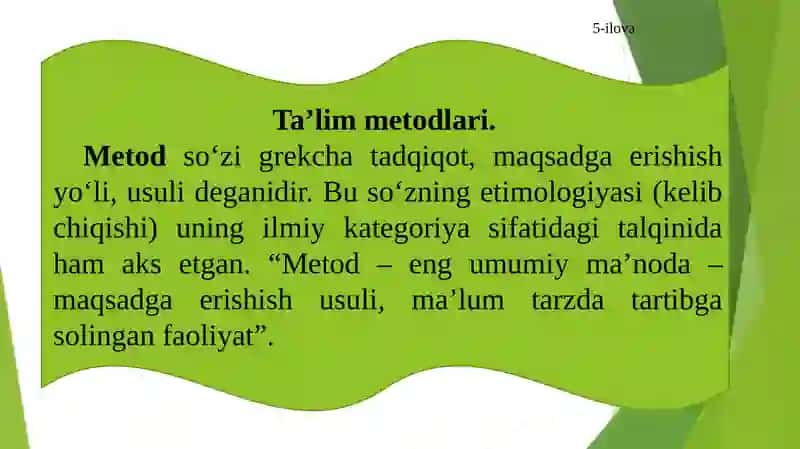 Xalq pedagogikasi" da yoshlarni tarbiyalashning metod, usul va vositalari. 3