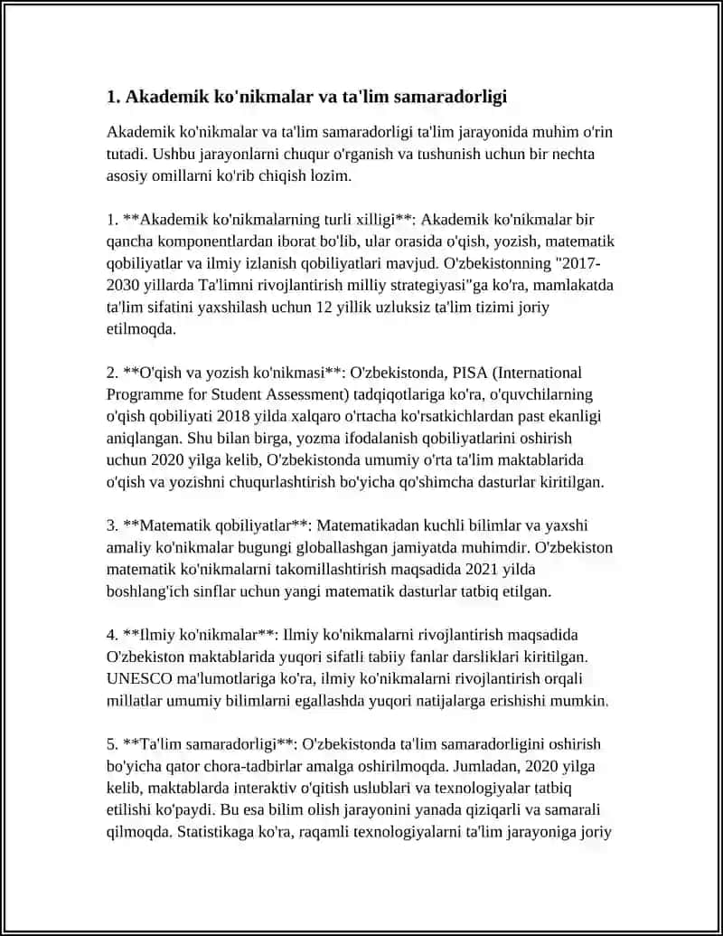 REFERAT Mavzu: AKADEMIK KO'NIKMALARINING TALABALAR FAOLIYATIDAGI AXAMIYATI VA DOLZARBLIGI 3