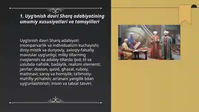 Uyg‘onish davri Sharq adabiyoti. Alisher Navoiyning “Farhod va shirin” asari 3