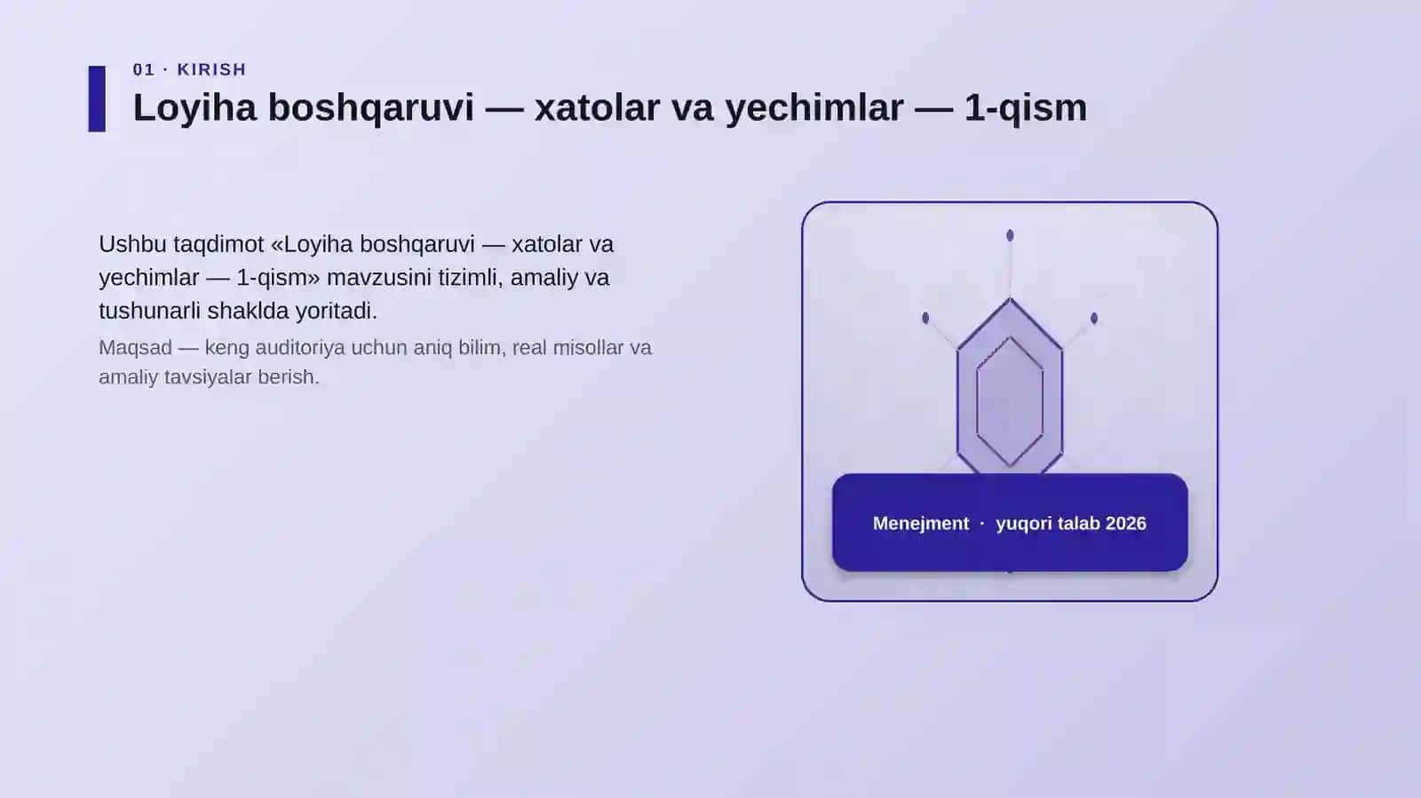 Loyiha boshqaruvi — xatolar va yechimlar — 1-qism 3