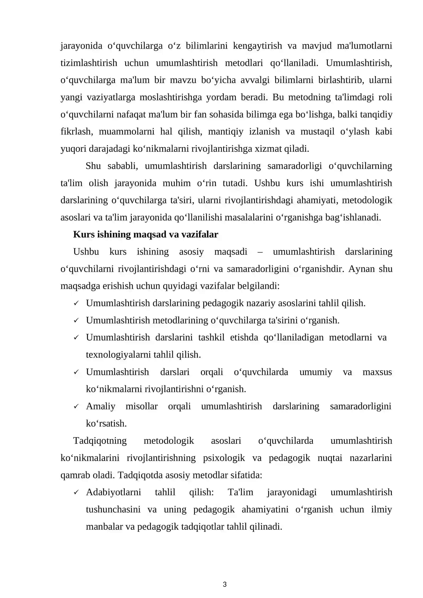 Bob. Umumlashtirish darslarining o‘quvchilarga ta’siri 3