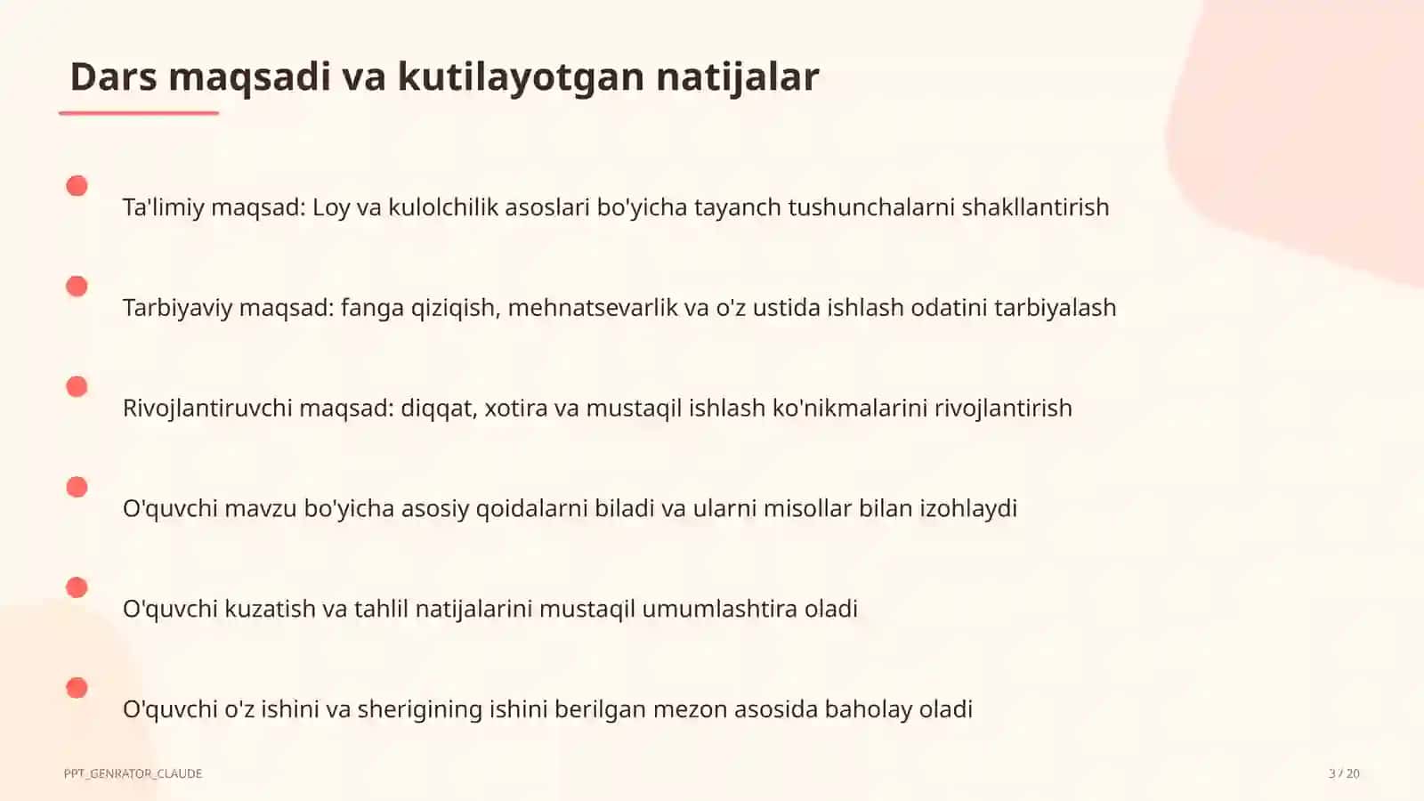 Loy va kulolchilik asoslari (4-sinf) 3