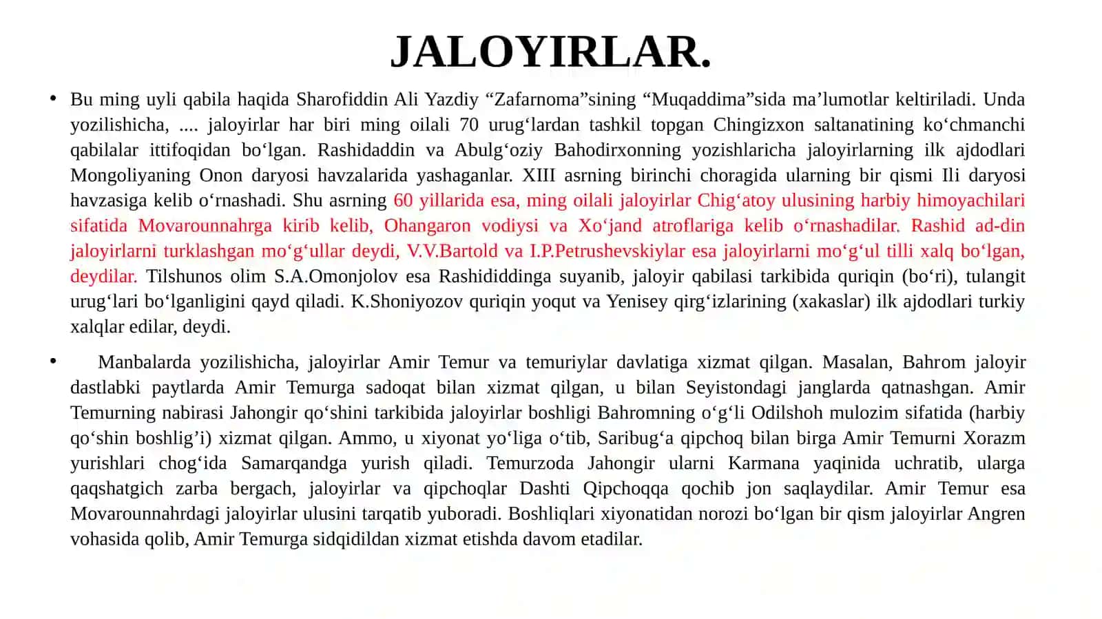 O’RTA OSIYONING RIVOJLANGAN VA SO’NGGI O’RTA ASRLAR DAVRI KO’CHMANCHILARI 3