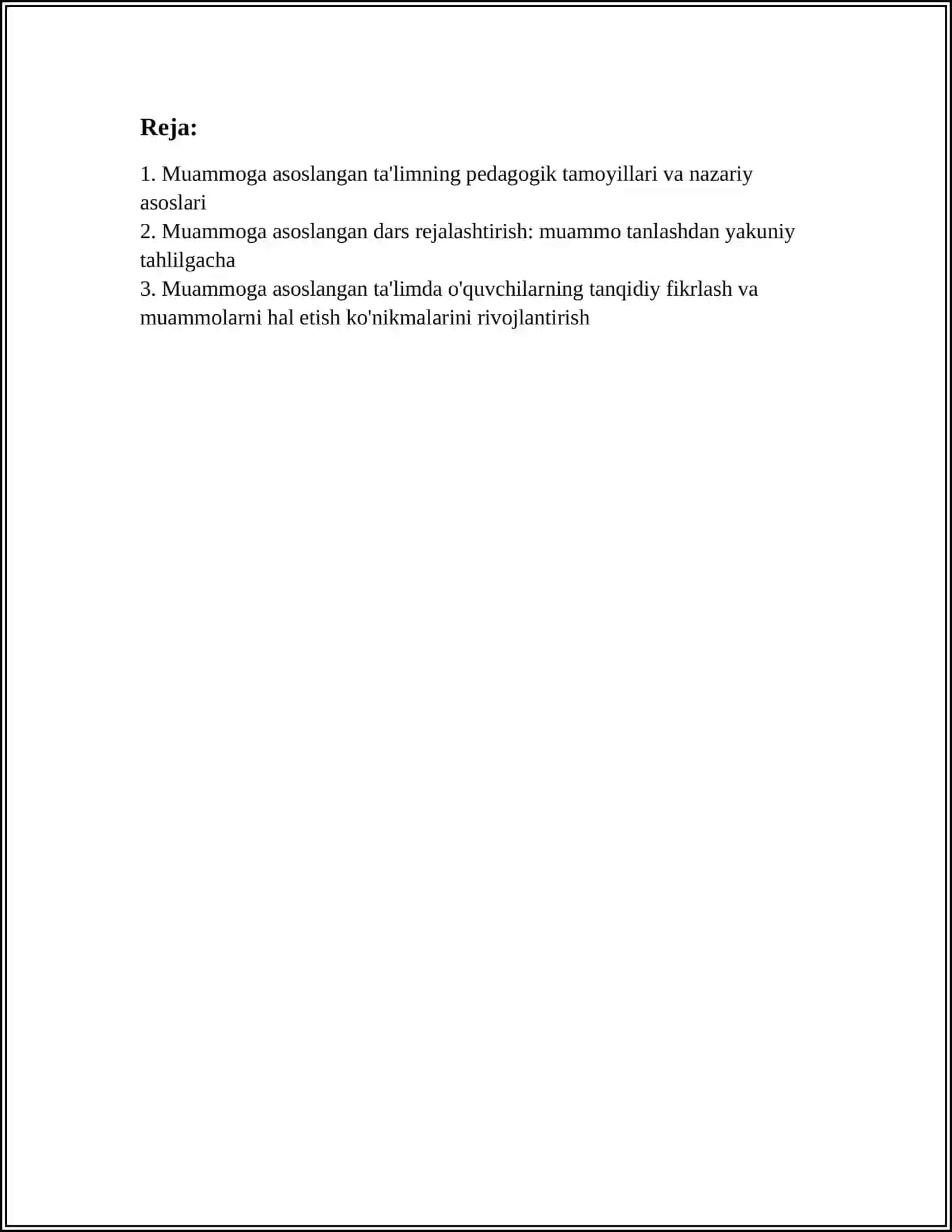 Muammoga asoslangan ta'lim 3