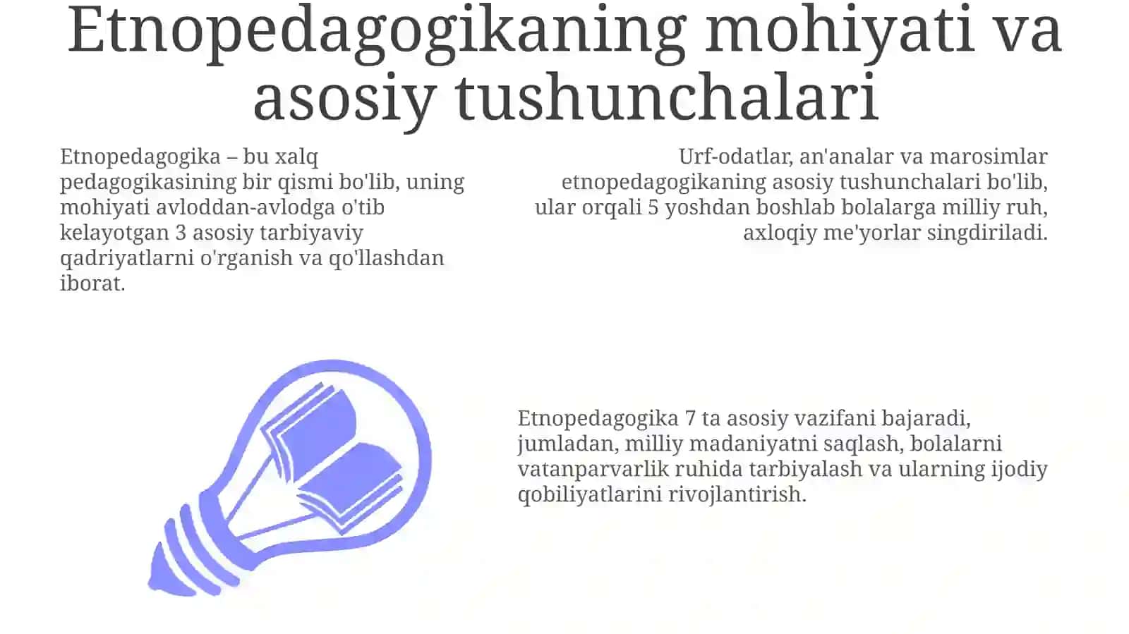 Etnopedagogikada turli xalq va millat urf odatlari anʼanalari marosimlari madaniy merosi sifatida 3