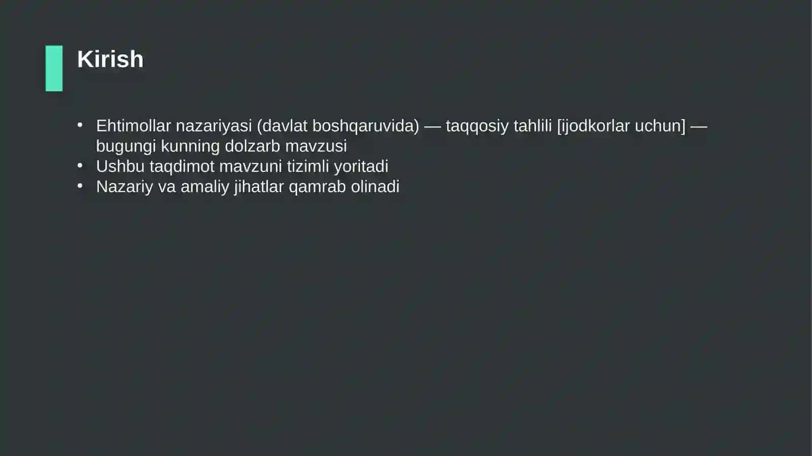 Ehtimollar nazariyasi (davlat boshqaruvida) — taqqosiy tahlili [ijodkorlar uchun] 3
