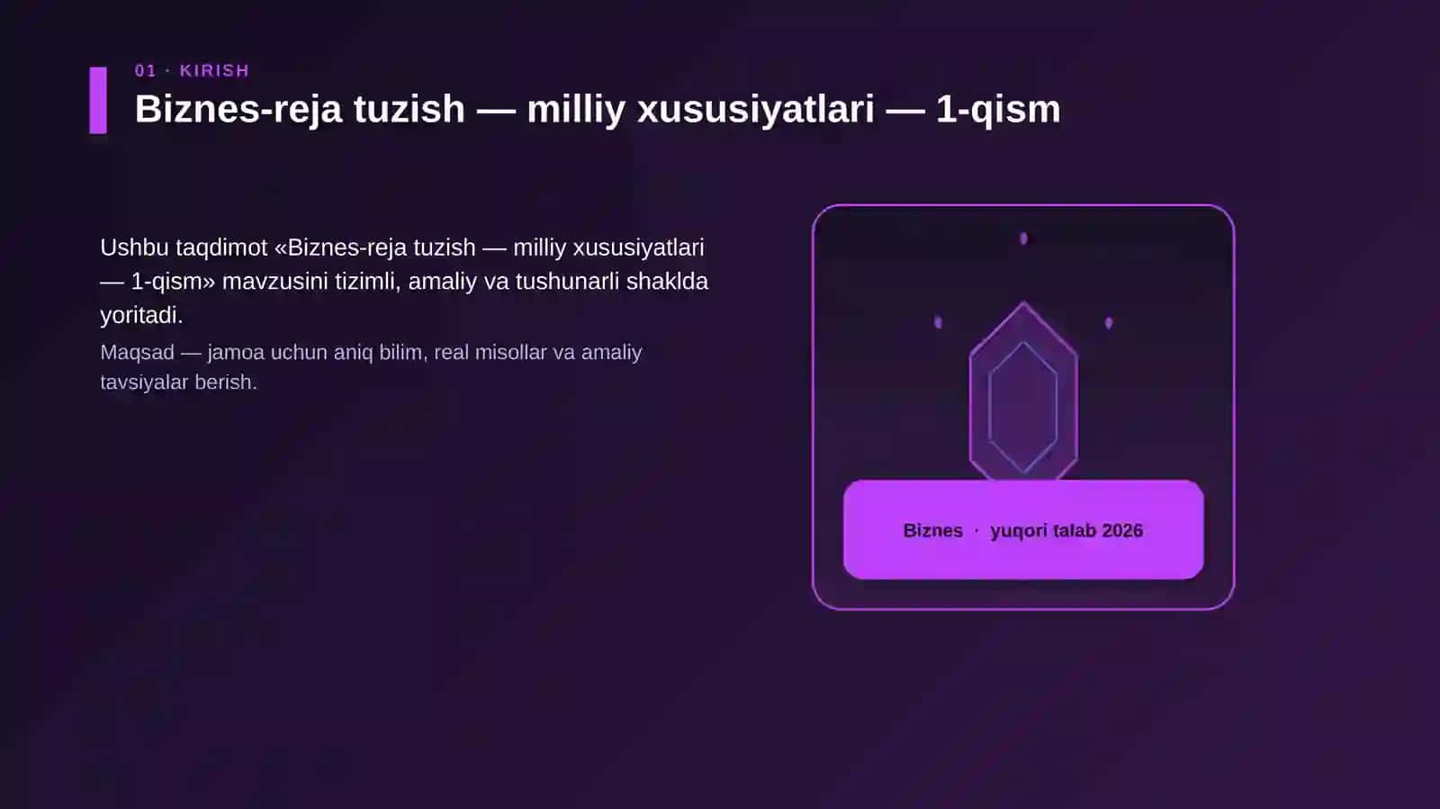Biznes-reja tuzish — milliy xususiyatlari — 1-qism 3