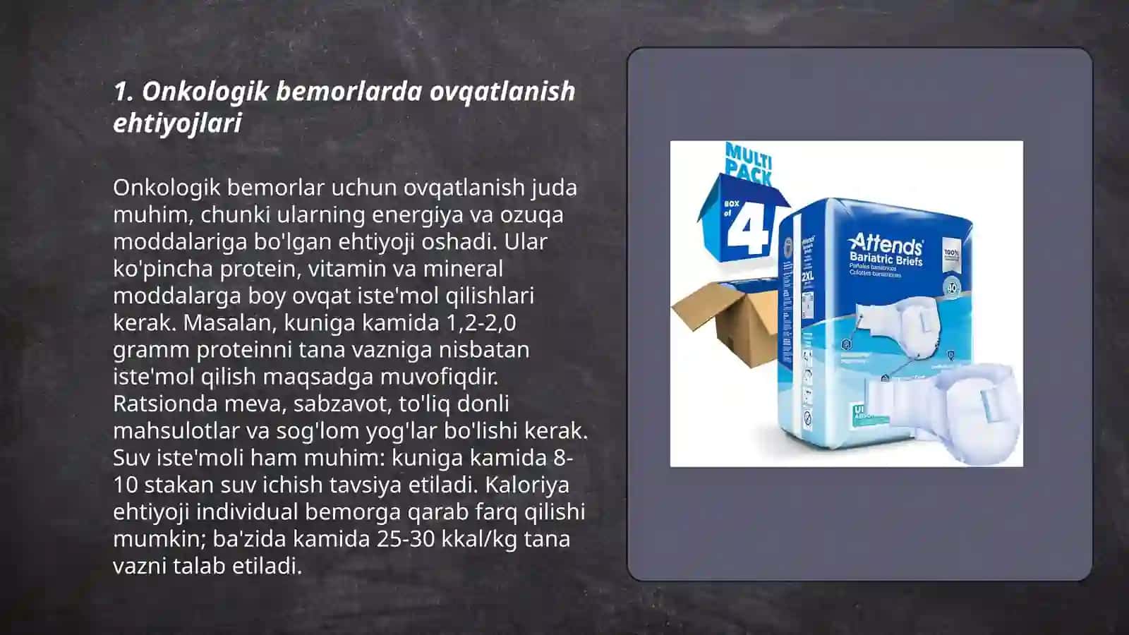 Onkologik bemorlarni parvarish qilish. Xirurgik bemorlarni ovqatlantirish 3