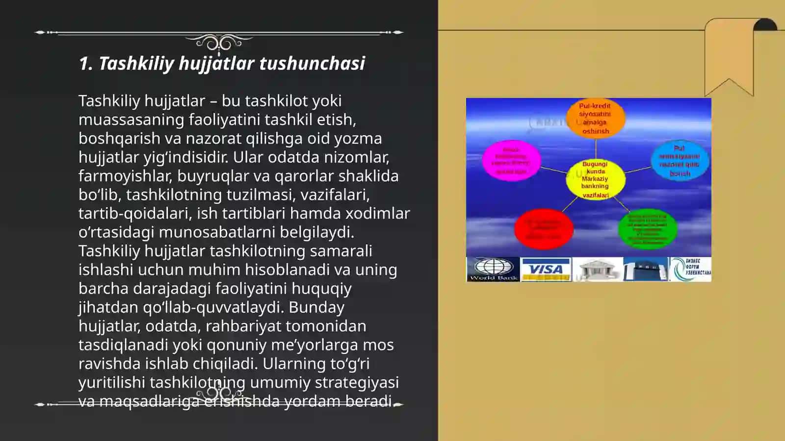 Tashkiliy hujjatlar va ularni boshqaruvfagi o’rni 3