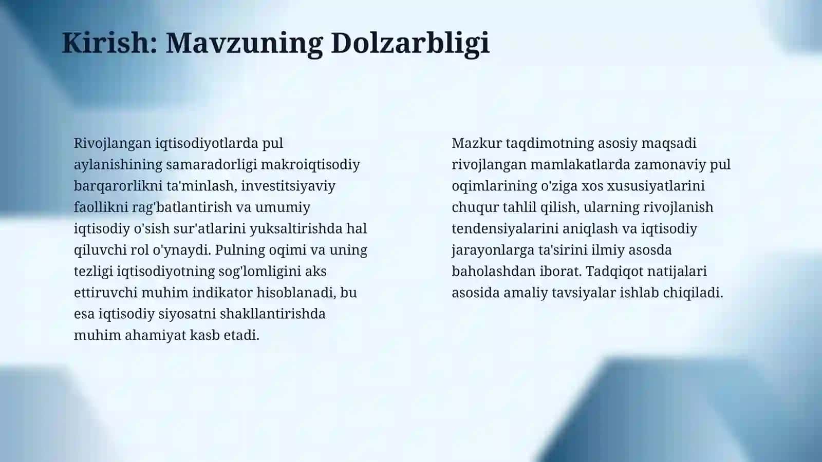 Rivojlangan mamlakatlarda pul aylanmasining o'ziga xos xususiyatlari 3