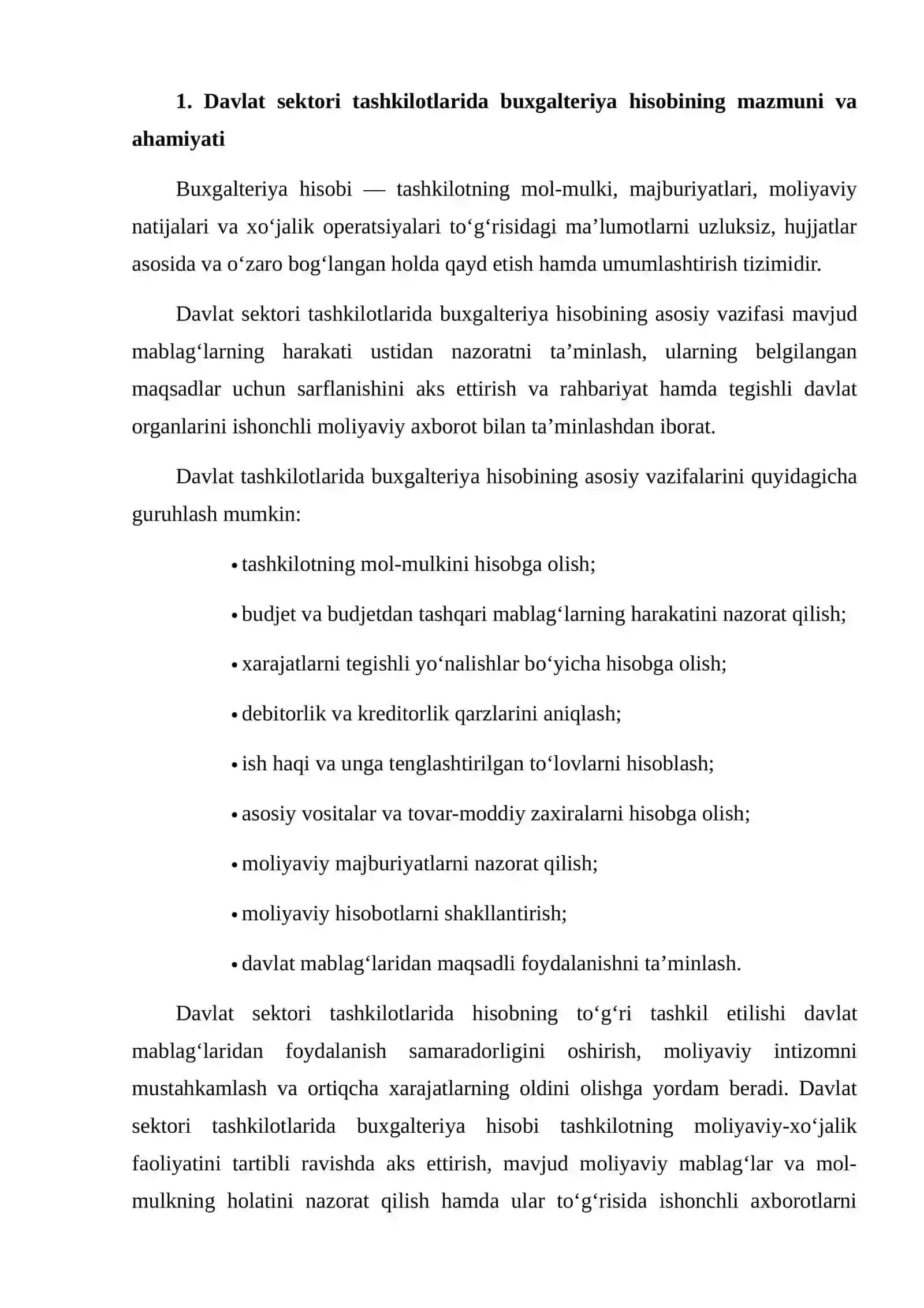 Davlat Sektori Tashkilotlarida Qo‘llaniladigan Hisobvaraqlar, Ularning Tayinlanishi va Tuzilishi 3