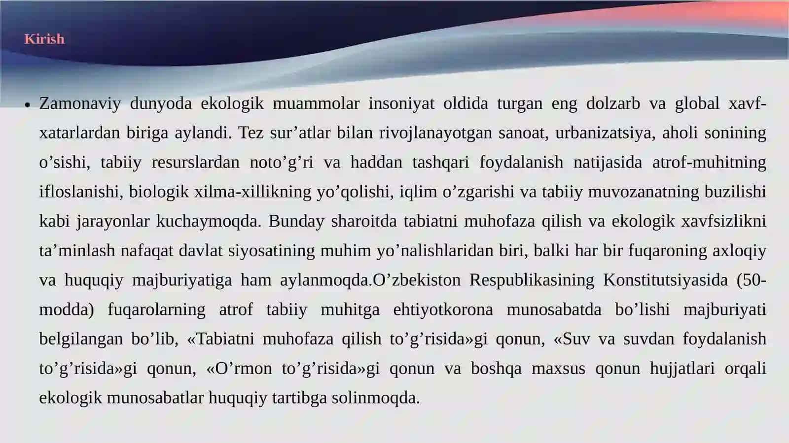 Ekologik jinoyatlar tushunchasi va turlari 3