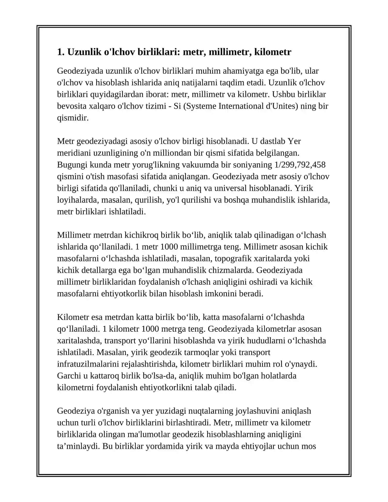 GEODEZIYADA QÔLLANILADIGAN ÓLCHOV BIRLIKLARI 3