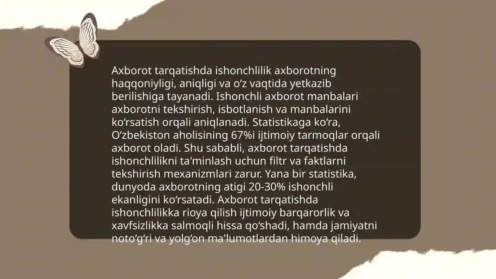 Axborot tarqatishda ishonchlilik 3