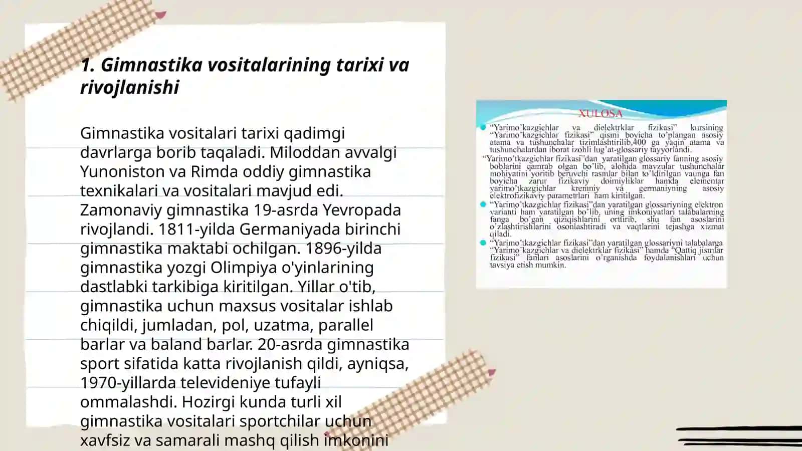 Asosiy gimnastika vositalarini tuzilishi oʻrgatish xususiyatlari 3