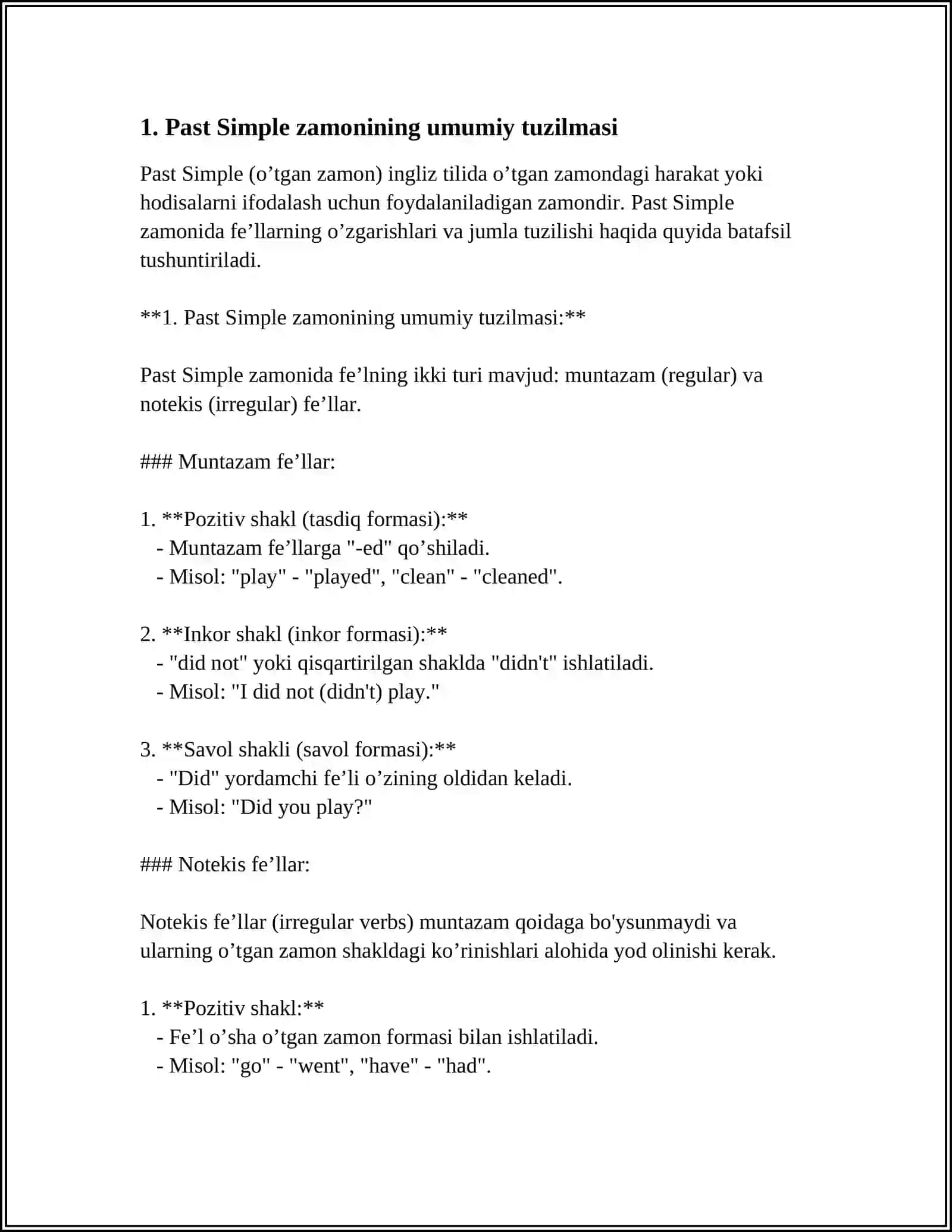 PAST SIMPLE 3