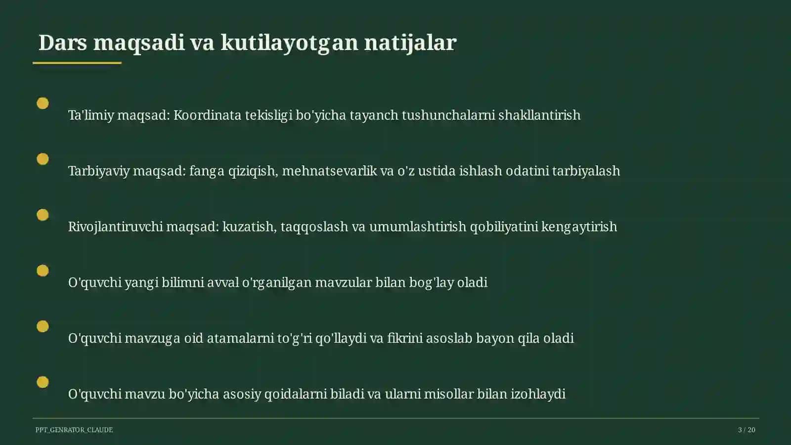 Koordinata tekisligi (6-sinf) 3