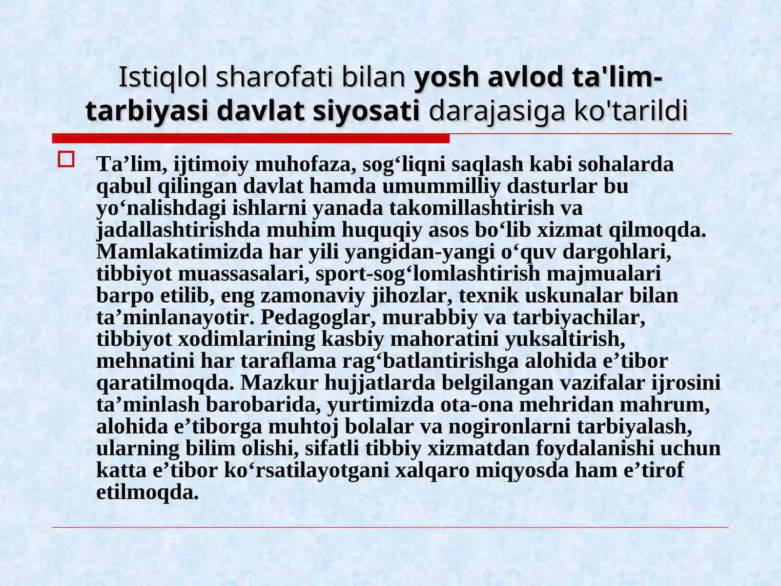 O'zbekiston mustaqillika erishgandan keyingi davrda maktabgacha ta'lim tizimi 3