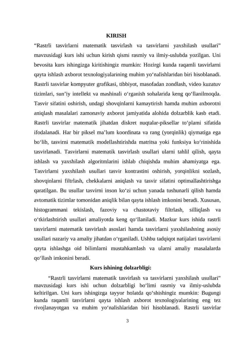 Rastrli tasvirlarni matematik tasvirlash va tasvirlarni yaxshilash usullari 3