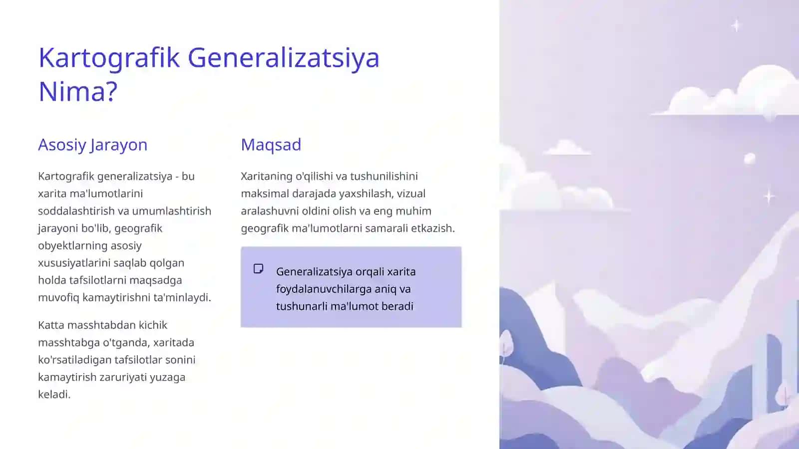 Kartografik generalizatsiya va uning xususiyatlari 3