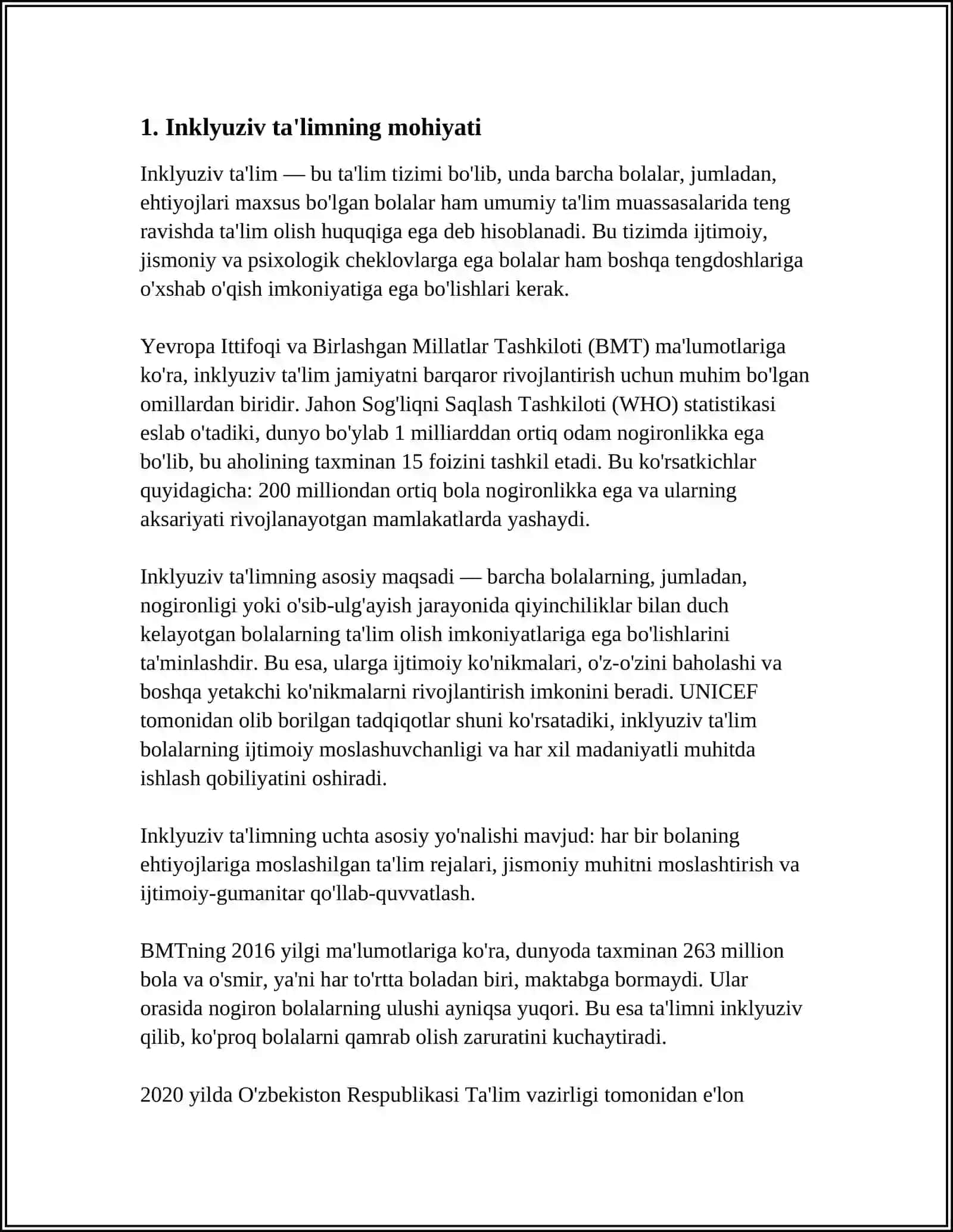 INKLYUZIV TA'LIM KURSINING PREDMETI MAQSADI VA VAZIFALARI 3