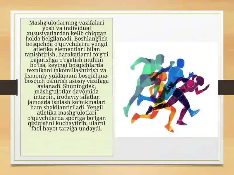 Yengil atletika bo‘yich o‘quv ishlarini tashkil qilish 3