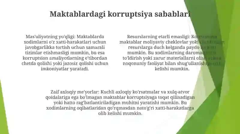 Maktablarda Karrupsion Xolatlarni Oldini Olish 3